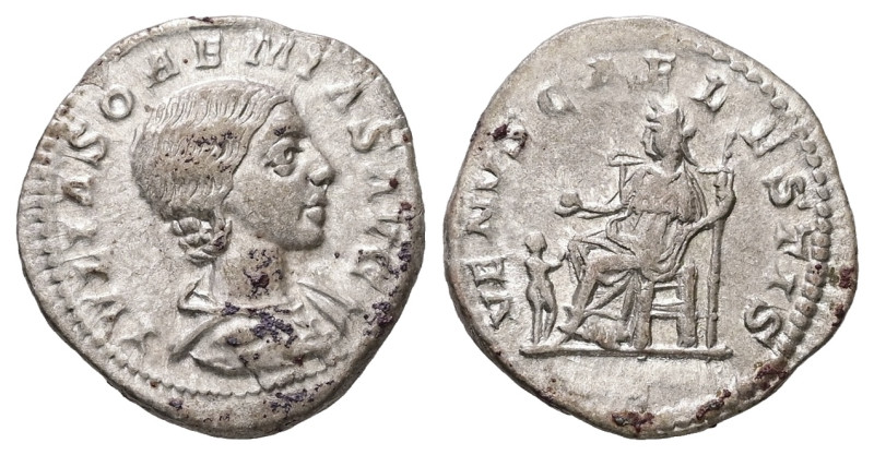 Julia Soemias, AD 218-222. AR, Denarius. 2.85 g. 19.69 mm. Rome.
Obv: IVLIA SOAE...