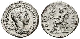 Severus Alexander, AD 222-235. AR, Denarius. 3.32 g. 19.79 mm. Rome.
Obv: IMP C M AVR SEV ALEXAND AVG. Bust of Severus Alexander, laureate, draped, ri...