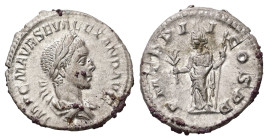 Severus Alexander, AD 222-235. AR, Denarius. 2.81 g. 19.07 mm. Rome.
Obv: IMP C M AVR SEV ALEXAND AVG. Bust of Severus Alexander, laureate, draped, ri...