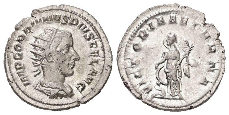 Gordian III, AD 238-244. AR, Antoninianus. 3.97 g. 22.80 mm. Rome.
Obv: IMP GORD...