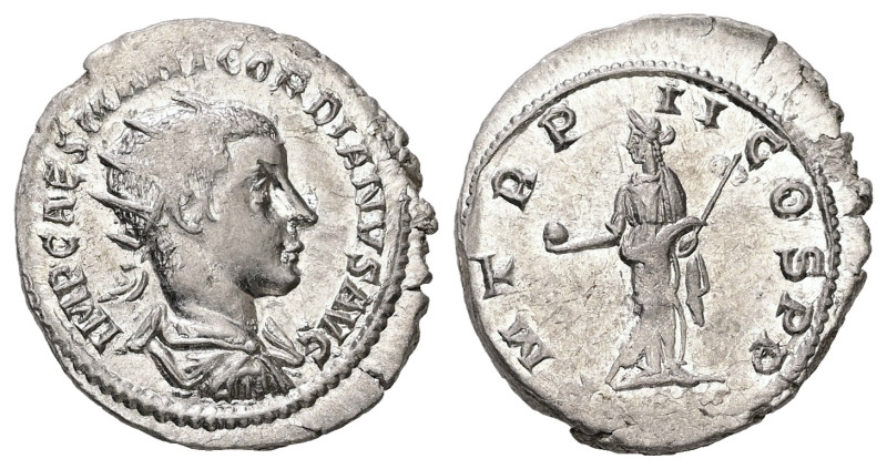 Gordian III, AD 238-244. AR, Antoninianus. 4.03 g. 23.15 mm. Rome.
Obv: IMP CAES...