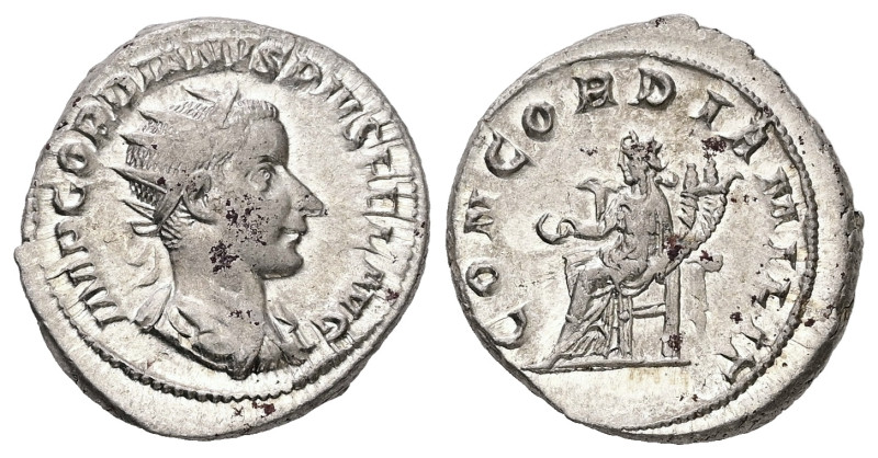 Gordian III, AD 238-244. AR, Antoninianus. 5.21 g. 21.26 mm. Rome.
Obv: IMP GORD...