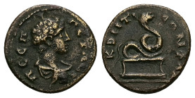Bithynia, Kretia Flaviopolis. Geta, as Caesar AD 198-209. AE. 2.29 g. 16.55 mm.
Obv: Π CЄΠ ΓЄTAC [K]. bare-headed and draped bust of Geta, right.
Re...