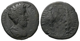Mysia, Kyzikos. Marcus Aurelius, c. AD 169-175. AE. 10.20 g. 26.22 mm.
Obv: Laureate head of Marcus Aurelius (long beard with long curls) with traces...