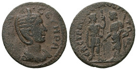 Ionia, Metropolis. Otacilia Severa, AD 244-249. AE. 8.78 g. 28.00 mm. Aurelius Theon (?), magistrate.
Obv: [ΜΑΡ ΩΤΑ] ϹΕΥΗΡΑ. Diademed and draped bust...