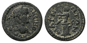 Ionia, Magnesia ad Maeandrum. Caracalla, AD 197-217. AE. 2.82 g. 17.54 mm.
Obv: AVP ANTΩNЄINOC. Laureate, draped and cuirassed bust of Caracalla, righ...