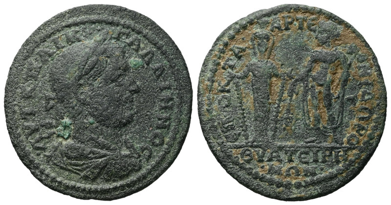 Lydia, Thyateira. Gallienus, AD 253-268. AE. 16.06 g. 37.58 mm. Octavius Artemid...