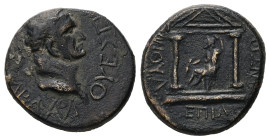 Phrygia, Amorium. Vespasian, AD 69-79. AE. 7.03 g. 22.77 mm.
Obv: ΟΥΕΣΠΑΣΙΑΝΟΝ ΚΑΙΣΑΡΑ ΑΜΟ. Laureate head of Vespasian, right.
Rev: ΕΠΙ Λ ΑΝΤΩΝΙΟΥ Λ(Ο...