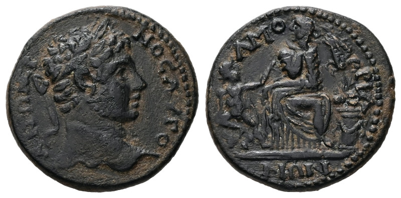 Phrygia, Amorium. Caracalla, AD 198-217. AE. 8.54 g. 24.63 mm.
Obv: ANTΩNЄINOC ...