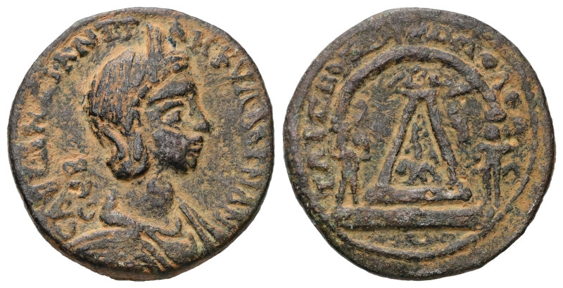 Cilicia, Tarsus. Tranquillina, AD 241-244. AE. 12.14 g. 28.64 mm.
Obv: Diademed...