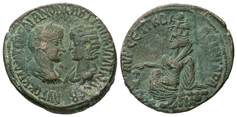 Mesopotamia, Singara. Gordian III, AD 238-244. AE. 20.26 g. 32.72 mm.
Obv: ΑΥΤΟΚ...