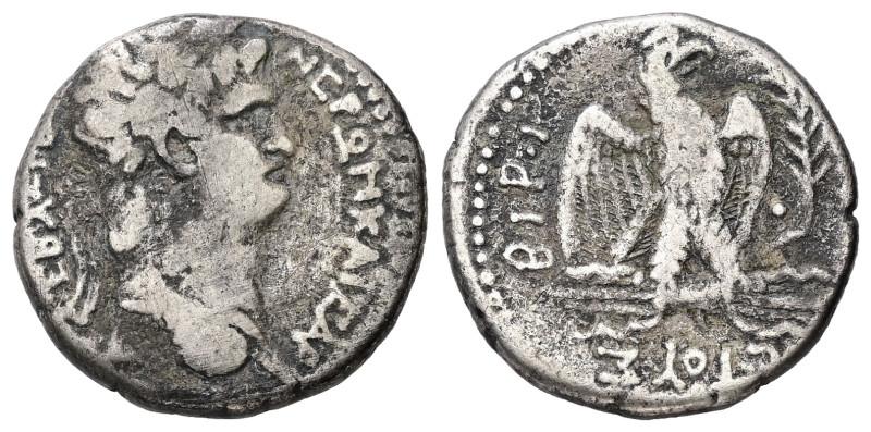 Syria, Antioch. Nero, AD 54-68. AR, Tetradrachm. 13.55 g. 24.69 mm.
Obv: ΝΕΡΩΝ Κ...