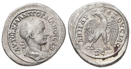 Syria, Antioch. Gordian III, AD 238-244. AR, Tetradrachm. 9.75 g. 28.75 mm.
Obv: ΑΥΤΟΚ Κ Μ ΑΝΤ ΓΟΡΔΙΑΝΟϹ ϹΕΒ. Laureate, draped and cuirassed bust of G...