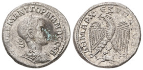Syria, Antioch. Gordian III, AD 238-244. AR, Tetradrachm. 11.97 g. 26.09 mm. 
Obv: ΑΥΤΟΚ Κ Μ ΑΝΤ ΓΟΡΔΙΑΝΟϹ ϹΕΒ. Laureate, draped and cuirassed bust of...