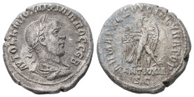 Syria, Antioch. Philip I, AD 244-249. AR, Tetradrachm. 12.18 g. 26.67 mm.
Obv: ΑΥΤΟΚ Κ Μ ΙΟΥΛΙ ΦΙΛΙΠΠΟϹ ϹƐΒ. Laureate and draped bust of Philip I, rig...