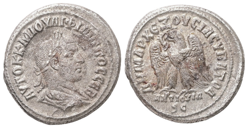 Syria, Antioch. Philip I, AD 244-249. AR, Tetradrachm. 11.61 g. 27.73 mm.
Obv: Α...