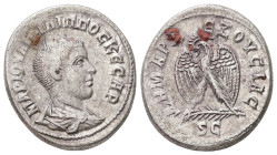 Syria, Antioch. Philip II as Caesar, AD 244-247. AR, Tetradrachm. 11.42 g. 28.09 mm.
Obv: ΜΑΡ ΙΟΥΛΙ ΦΙΛΙΠΠΟϹ ΚΕϹΑΡ. Bare-headed and draped bust of Phi...