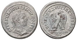 Syria, Antioch. Philip I, AD 244-249. AR, Tetradrachm. 11.40 g. 27.37 mm.
Obv: ΑΥΤΟΚ Κ Μ ΙΟΥΛΙ ΦΙΛΙΠΠΟϹ ϹƐΒ. Laureate and draped bust of Philip I, rig...