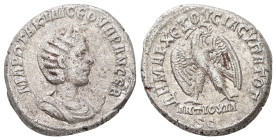 Syria, Antioch. Otacilia Severa, AD 244-249. AR, Tetradrachm. 12.36 g. 26.12 mm.
Obv: ΜΑΡ ΩΤΑΚΙΛ ϹΕΟΥΗΡΑΝ ϹΕΒ. Diademed and draped bust of Otacilia Se...