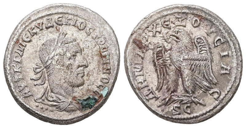 Syria, Antioch. Trajan Decius, AD 249-251. AR, Tetradrachm. 10.26 g. 27.28 mm.
O...