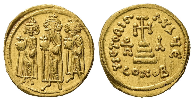 Heraclius, Heraclius Constantine and Heraclonas, AD 610-641. AV, Solidus. 4.41 g...