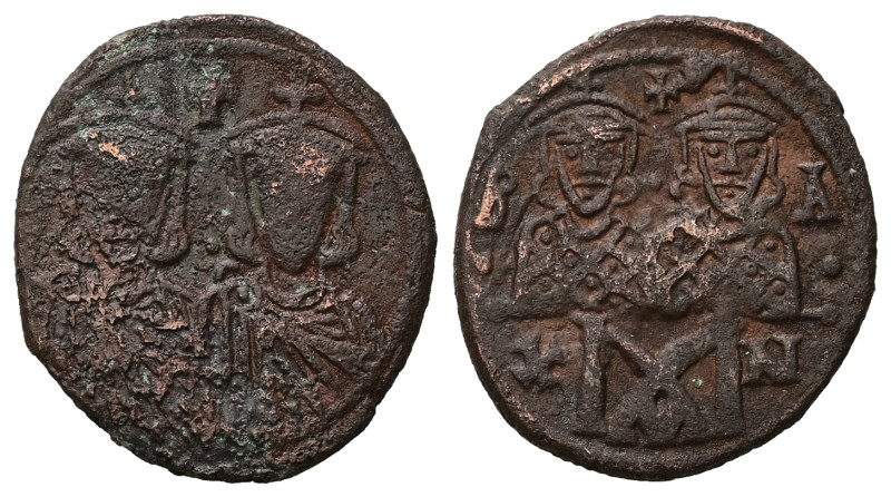 Leo IV the Khazar, Constantine VI, AD 775-780. AE, Follis. 5.44 g. 24.65 mm. Con...