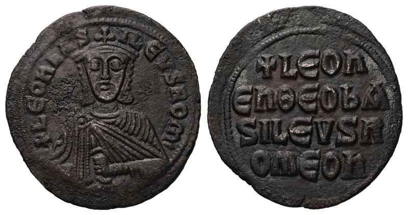 Leo VI the Wise, AD 886-912. AE, Follis. 5.53 g. 27.67 mm. Constantinople.
Obv: ...