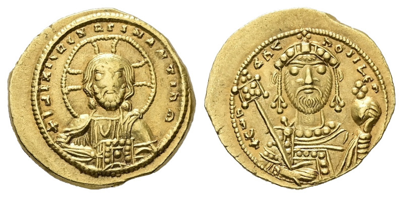 Constantine IX Monomachus, AD 1042-1055. AV, Tetarteron Nomisma. 4.08 g. 18.53 m...
