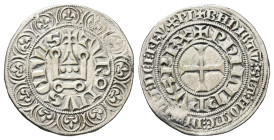 France. Philippe III or Philippe IV, AD 1290-1303. AR, Gros. 3.02 g. 25.05 mm.
Obv: PҺILIPPVS REX. Cross pattée.
Rev: TVRONVS CIVIS. around châtel tou...