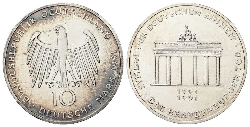 Germany. AR, 10 Mark. 15.53 g. 32.51 mm.
200th Anniversary of Brandenburg Gate i...