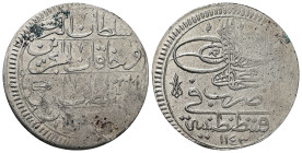 Islamic. Ottoman Empire. Ahmad III, 1703-1730 AD/ 1115-1143 AH. AR, Zolta (Zolota). 26.23 g. 37.38 mm. Qustantiniya (Constantinople). 
Obv: Tughra Ahm...