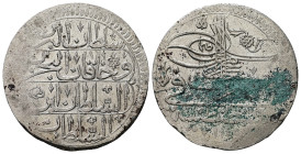 Islamic. Ottoman Empire. Ahmad III, 1703-1730 AD/ 1115-1143 AH. AR, Zolta (Zolota). 26.92 g. 36.73 mm. Qustantiniya (Constantinople). Dated 1703 AD / ...