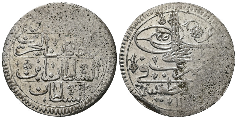 Islamic. Ottoman Empire. AR, Zolota (Zolta). 24.85 g. 39.06 mm. Qustantiniya (Co...