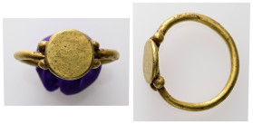 Gold Roman finger-ring 
Weight: 8.22 g.
Diameter: 21.59 mm.
