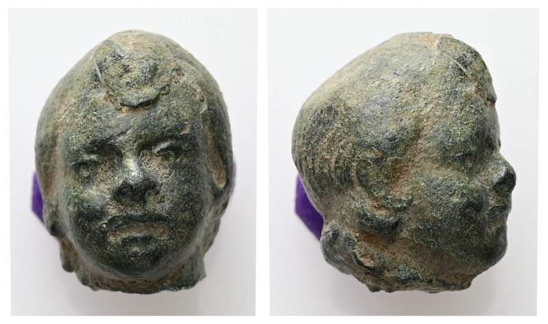 AE Roman bronze head

Weight: 24.55 g.
Diameter: 20.68 mm.