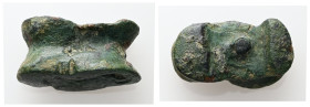AE Roman Bronze Knucklebone

Weight: 37.09 g.
Diameter: 31.17 mm.