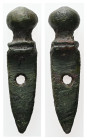 AE Roman bronze gladius/sword pendant (military amulet) (AD 2nd–3rd centuries)
A miniature Roman bronze pendant/amulet shaped as sword.

Weight: 3.61 ...