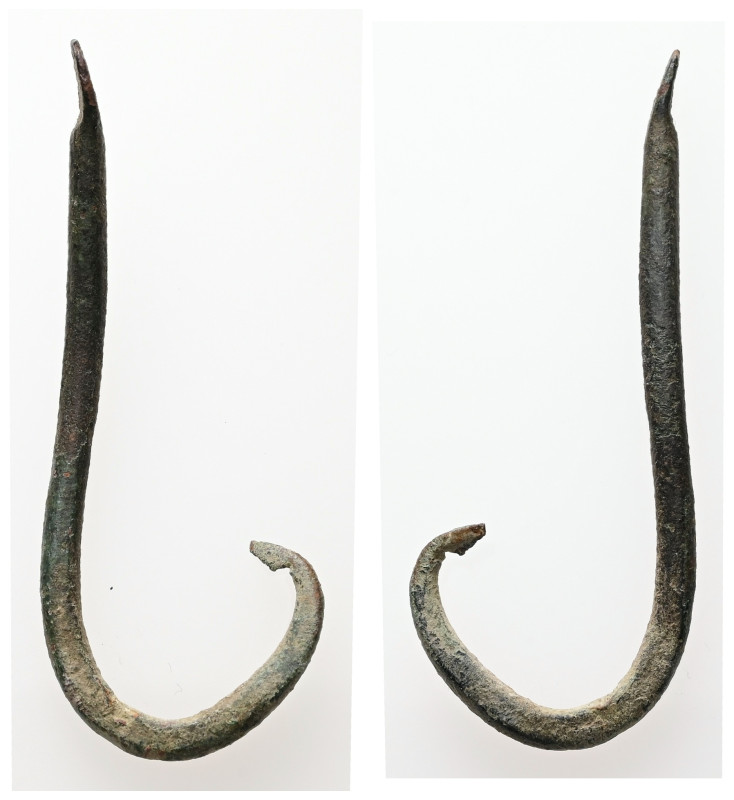 AE Greco-Roman bronze fish-hook (AD 1st–3rd centuries)
Bronze fish-hook.

Weight...