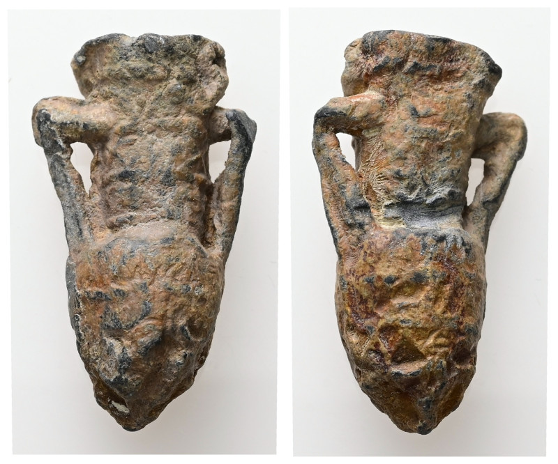 PB Byzantine pilgrim’s ampulla (AD 11th–13th centuries) Weight: 19.15 g.
Diamete...