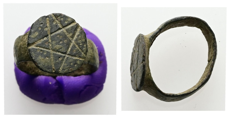 AE Late Roman finger-ring (AD 4th-6th centuries)
Bronze finger-ring; hoop expand...