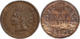1870 Indian Cent. Snow-2, FS-801. Bold N. Tripled Die Obverse, Doubled Die Reverse. AU-58 (PCGS).
PCGS# 37483. NGC ID: 227U.