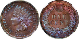 1882 Indian Cent. Proof-65 BN (NGC).
PCGS# 2333. NGC ID: 22A3.