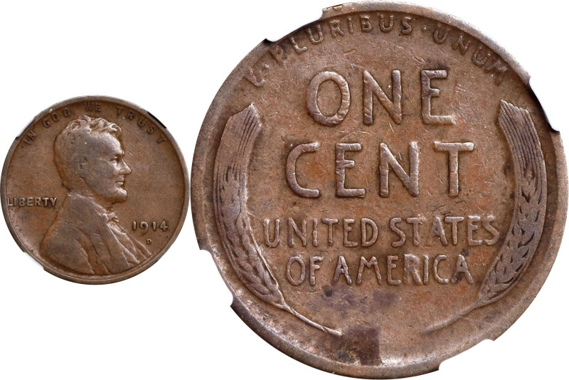 1914-D Lincoln Cent. VG-8 BN (NGC).
PCGS# 2471. NGC ID: 22BH.