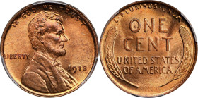 1918 Lincoln Cent. MS-65 RB (PCGS).
PCGS# 2505. NGC ID: 22BV.