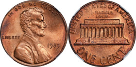 1983 Lincoln Cent. Doubled Die Reverse. MS-66 RB (NGC).
PCGS# 3055. NGC ID: 22HW.