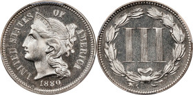 1880 Nickel Three-Cent Piece. Proof-66 (PCGS).
PCGS# 3776. NGC ID: 2762.