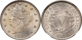 1891 Liberty Head Nickel. MS-64 (NGC).
PCGS# 3852. NGC ID: 2776.