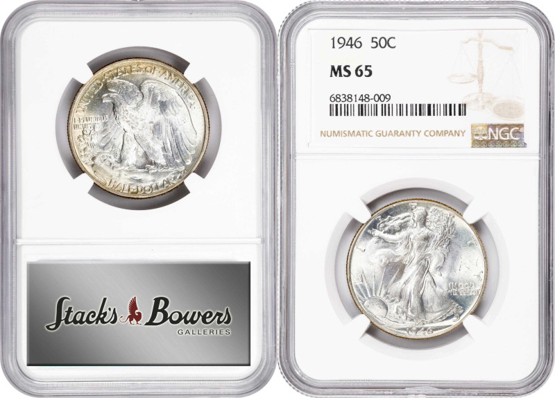 1946 Walking Liberty Half Dollar. PDS Set.
Included are: 1946 MS-65 (NGC); 1946...