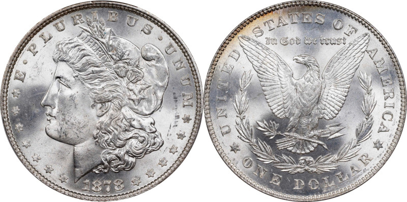 1878 Morgan Silver Dollar. 7 Tailfeathers. Reverse of 1878. MS-64 (PCGS).
PCGS#...