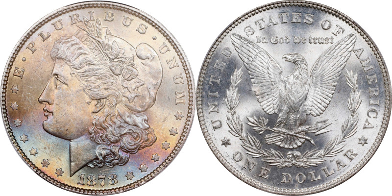 1878 Morgan Silver Dollar. 7 Tailfeathers. Reverse of 1878. MS-63 (PCGS).
PCGS#...